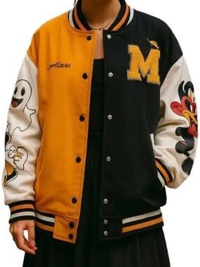 Her Universe Disney Halloween Varsity Jacket. Black & Orange